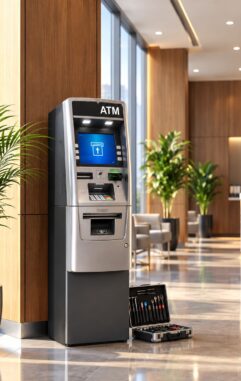 Modern ATM in an Upscale Lobby-700kb