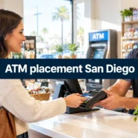 Professional () hero image with SHORT (≤42 chars): 'ATM placement San Diego', on a high-contrast dark panel, centered with